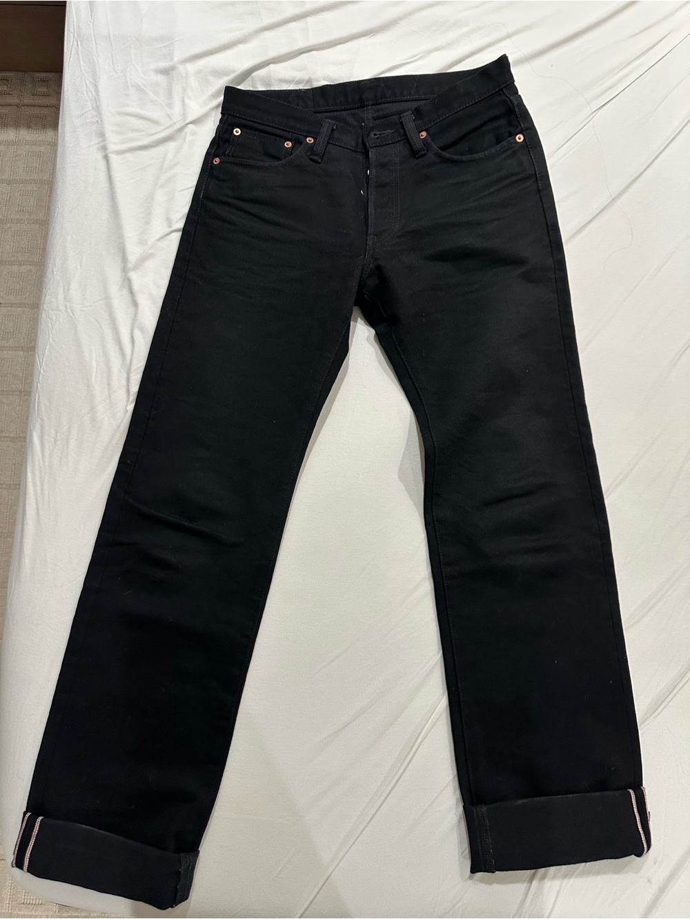 Iron Heart Men's Black Straight Jeans — Classic Straight Fit